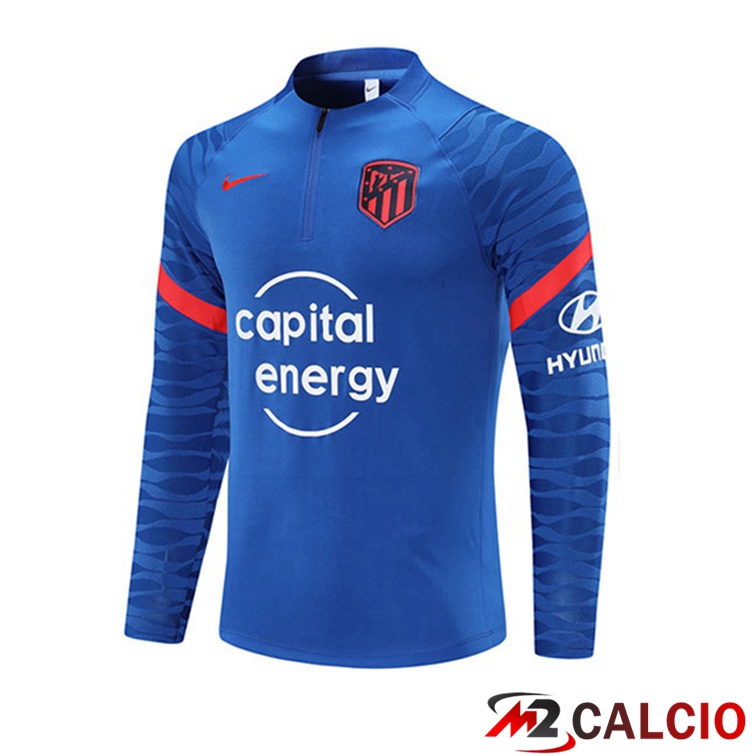 Maglie Calcio Personalizzate,Tute Calcio Squadre,Maglia Nazionale Italiana Calcio | Felpa Allenamento Atletico Madrid Blu 2021/2022