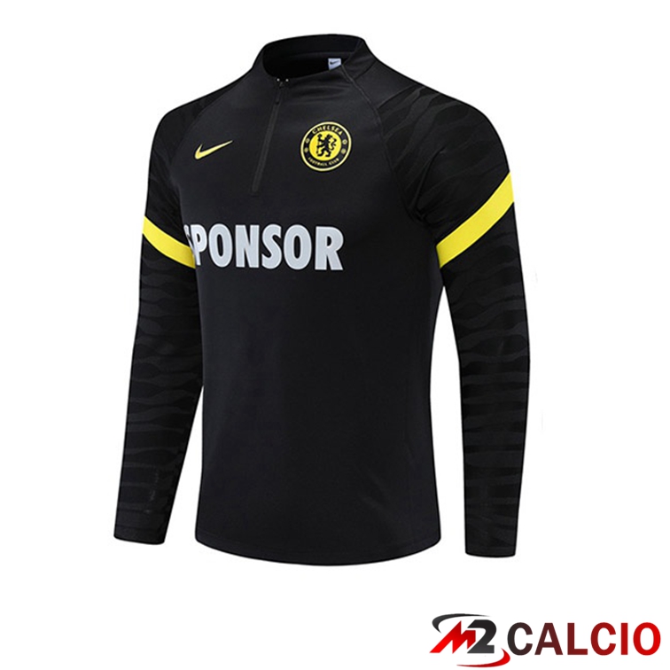 Maglie Calcio Personalizzate,Tute Calcio Squadre,Maglia Nazionale Italiana Calcio | Felpa Allenamento FC Chelsea Nero 2021/2022