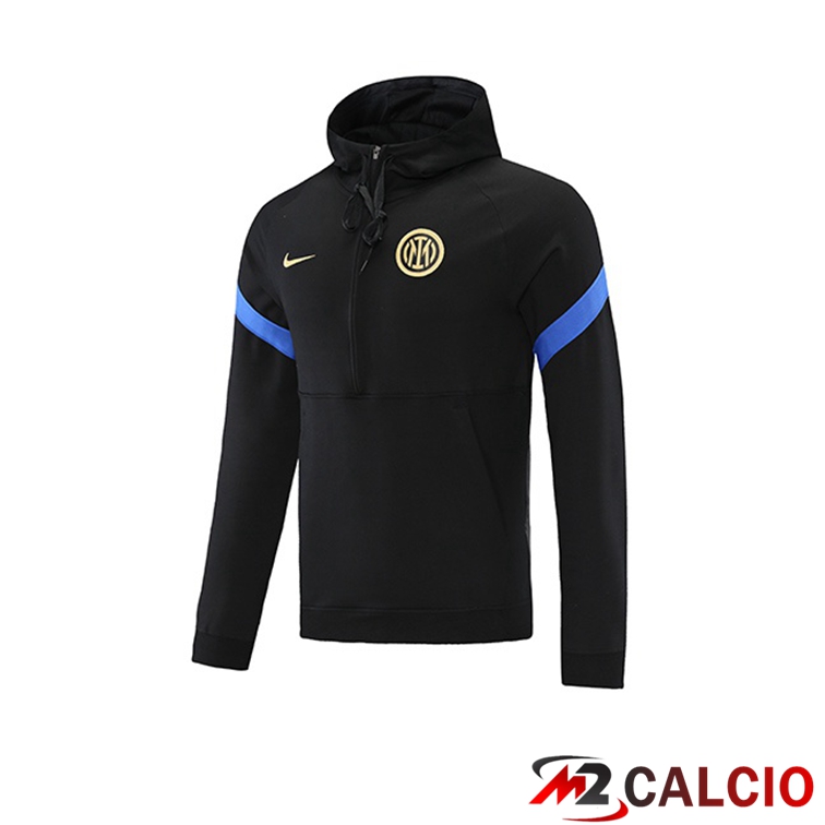 Maglie Calcio Personalizzate,Tute Calcio Squadre,Maglia Nazionale Italiana Calcio | Felpa Cappuccio Inter Milan Nero 2021/2022