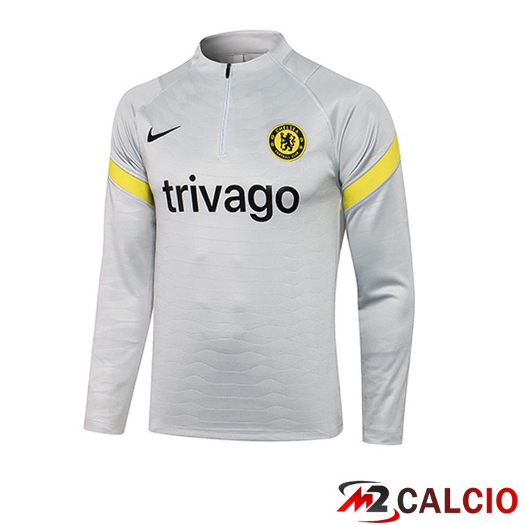 Maglie Calcio Personalizzate,Tute Calcio Squadre,Maglia Nazionale Italiana Calcio | Felpa Allenamento FC Chelsea Grigio 2021/2022