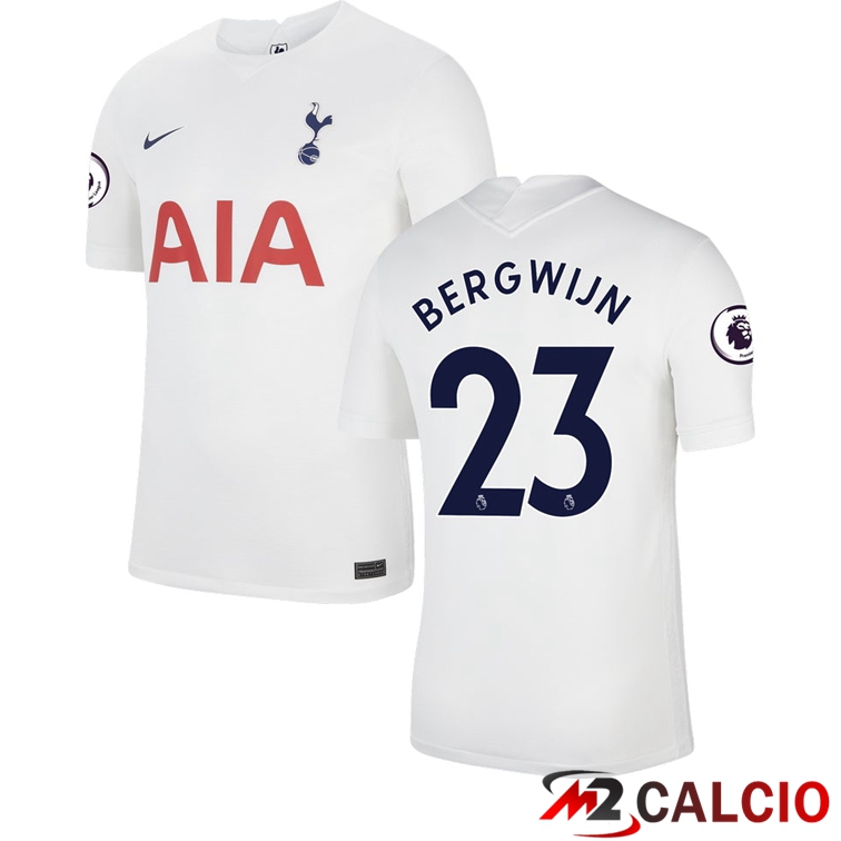 Maglie Calcio Personalizzate,Tute Calcio Squadre,Maglia Nazionale Italiana Calcio | Maglia Tottenham Hotspur (BERGWIJN 23) Prima Bianco 2021/2022