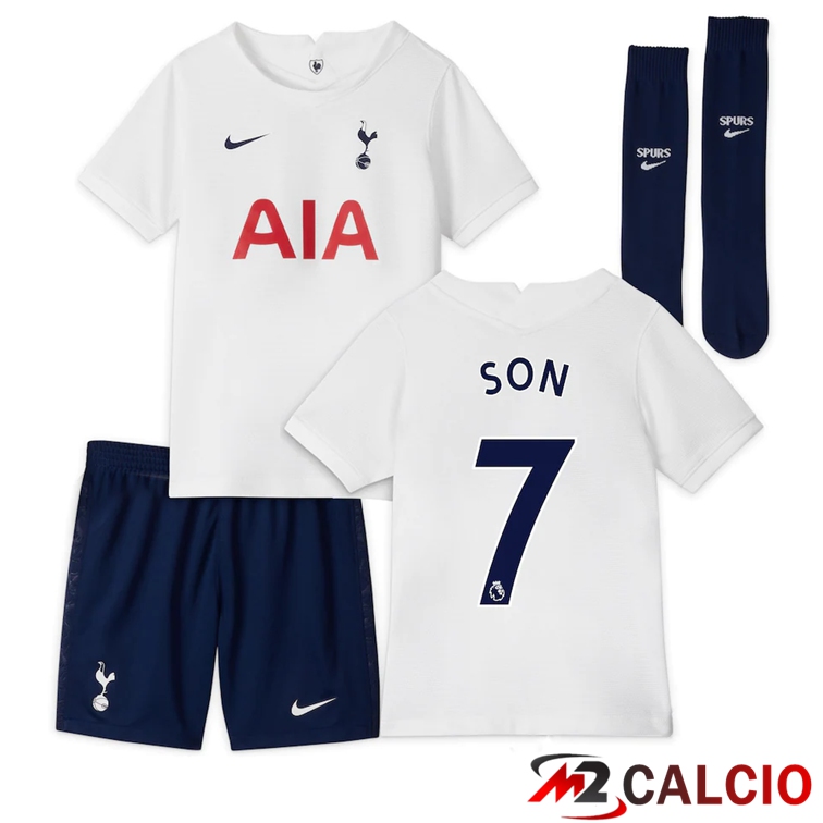 Maglie Calcio Personalizzate,Tute Calcio Squadre,Maglia Nazionale Italiana Calcio | Maglia Tottenham Hotspur (SON 7) Bambino Prima Bianco 2021/2022