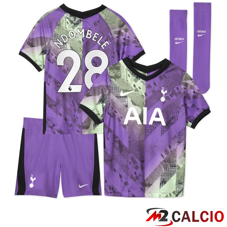 Maglie Calcio Personalizzate,Tute Calcio Squadre,Maglia Nazionale Italiana Calcio | Maglia Tottenham Hotspur (Ndombele 28) Bambino Terza 2021/2022