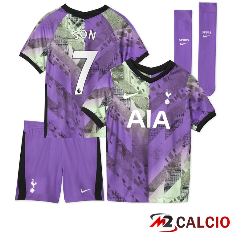 Maglie Calcio Personalizzate,Tute Calcio Squadre,Maglia Nazionale Italiana Calcio | Maglia Tottenham Hotspur (SON 7) Bambino Terza 2021/2022