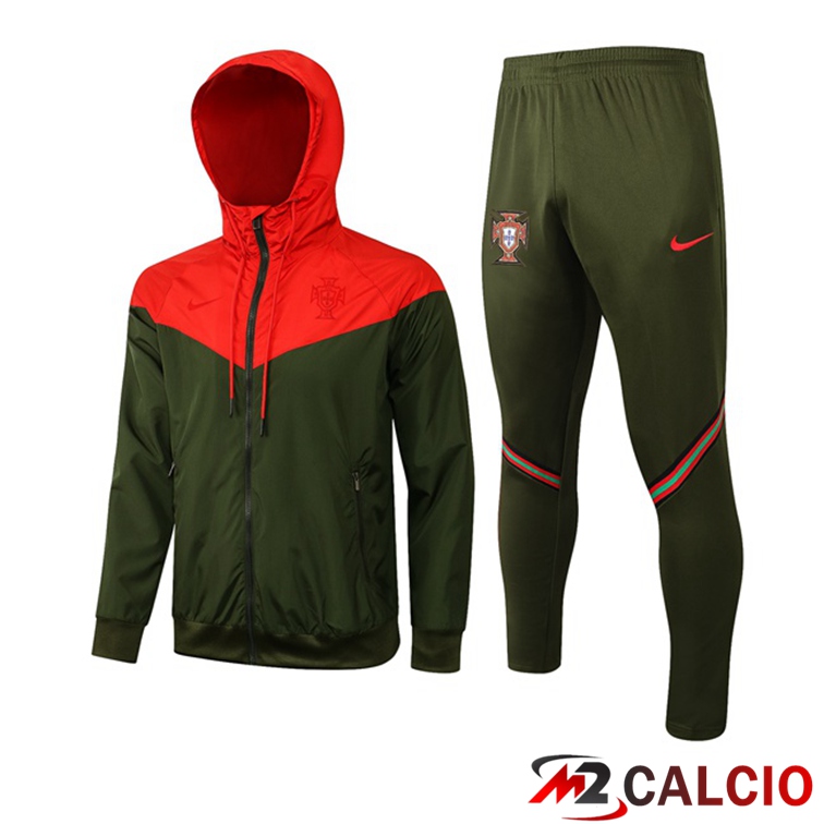 Maglie Calcio Personalizzate,Tute Calcio Squadre,Maglia Nazionale Italiana Calcio | Giacca Con Cappuccio Tuta Portogallo Rosso Verde 2021/2022