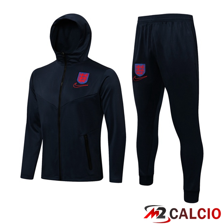 Maglie Calcio Personalizzate,Tute Calcio Squadre,Maglia Nazionale Italiana Calcio | Giacca Con Cappuccio Tuta Inghilterra Blu Reale 2021/2022