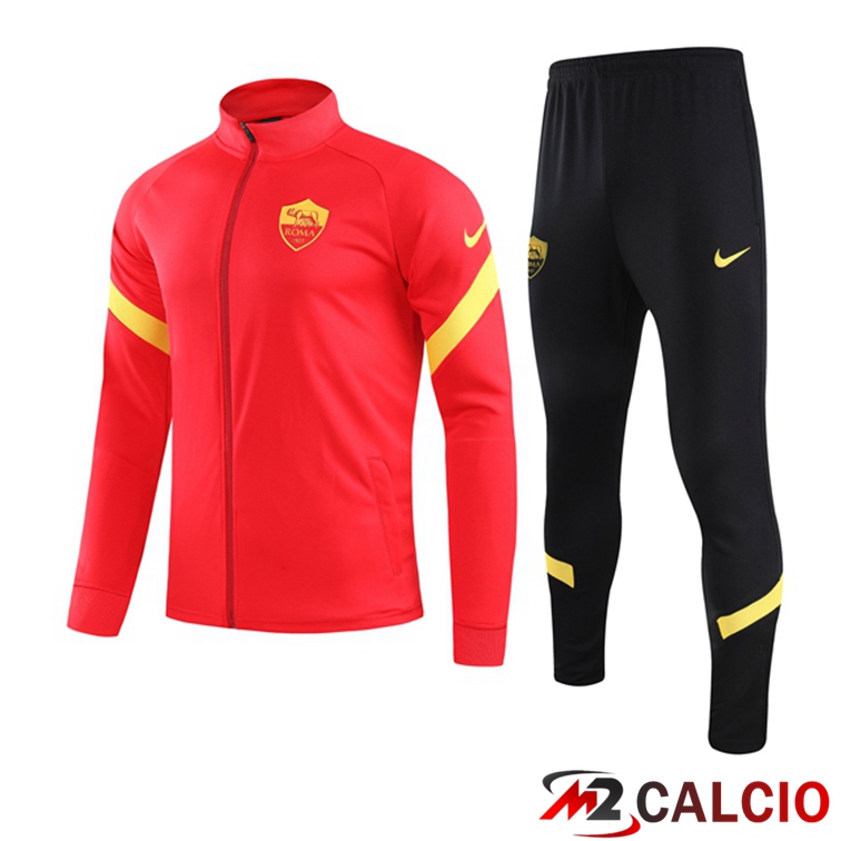 Maglie Calcio Personalizzate,Tute Calcio Squadre,Maglia Nazionale Italiana Calcio | Insieme Tuta Calcio - Giacca AS Roma Rosso 2021/2022