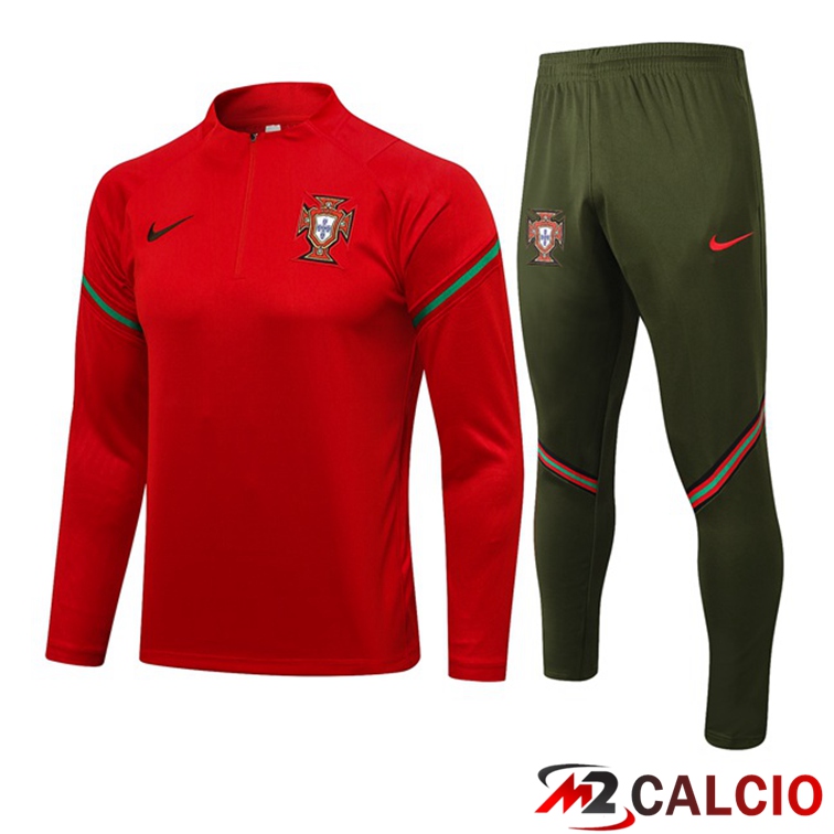 Maglie Calcio Personalizzate,Tute Calcio Squadre,Maglia Nazionale Italiana Calcio | Insieme Tuta Calcio Portogallo Rosso 2021/2022