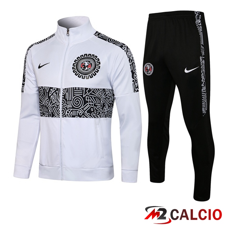 Maglie Calcio Personalizzate,Tute Calcio Squadre,Maglia Nazionale Italiana Calcio | Insieme Tuta Calcio - Giacca Club America Bianco 2021/2022