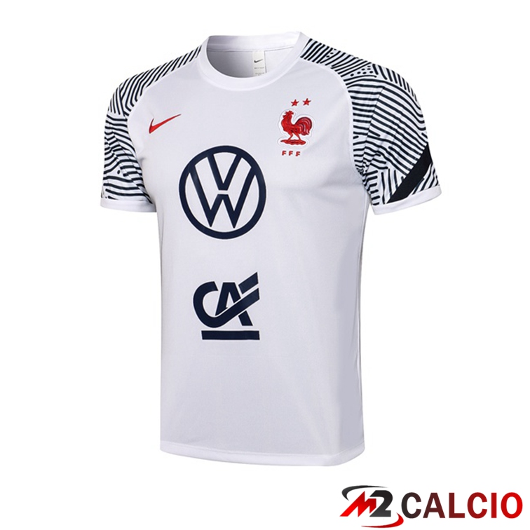 Maglie Calcio Personalizzate,Tute Calcio Squadre,Maglia Nazionale Italiana Calcio | Maglia Allenamento Francia Bianco 2021/2022