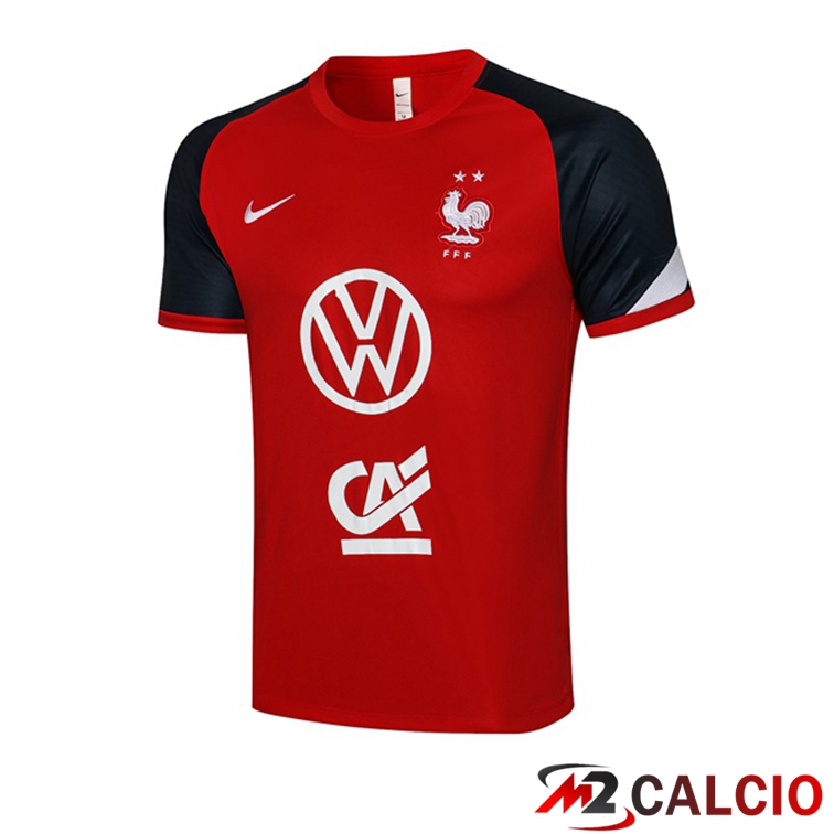 Maglie Calcio Personalizzate,Tute Calcio Squadre,Maglia Nazionale Italiana Calcio | Maglia Allenamento Francia Rosso 2021/2022
