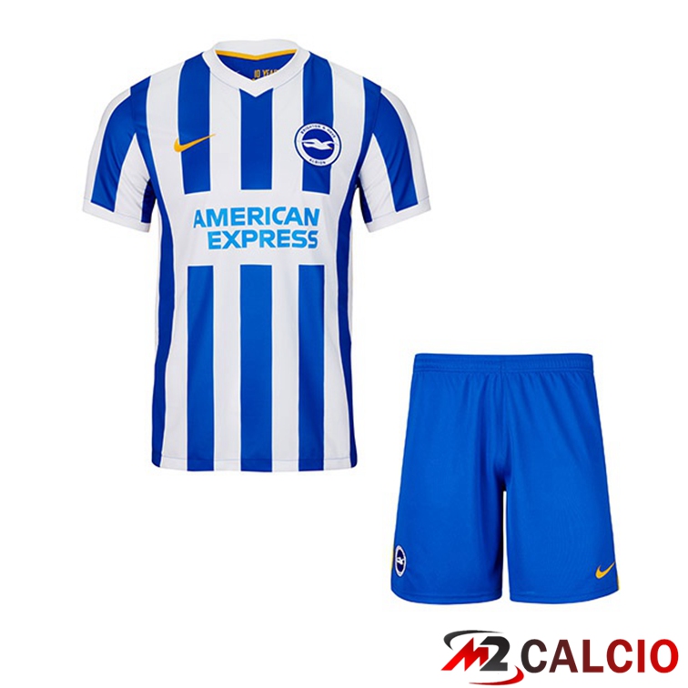Maglie Calcio Personalizzate,Tute Calcio Squadre,Maglia Nazionale Italiana Calcio | Maglia Brentford FC Bambino Prima Blu/Bianco 2021/22