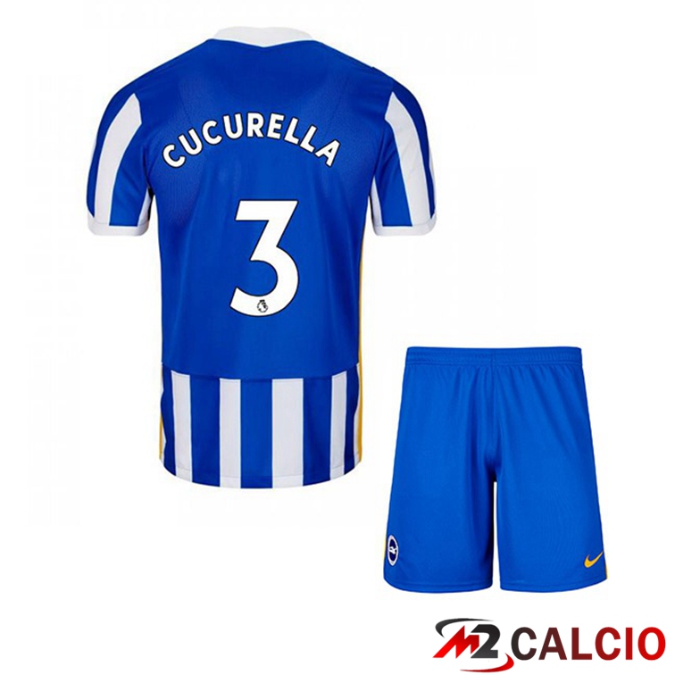 Maglie Calcio Personalizzate,Tute Calcio Squadre,Maglia Nazionale Italiana Calcio | Maglia Brentford FC (CUCURELLA 3) Bambino Prima Blu/Bianco 2021/22