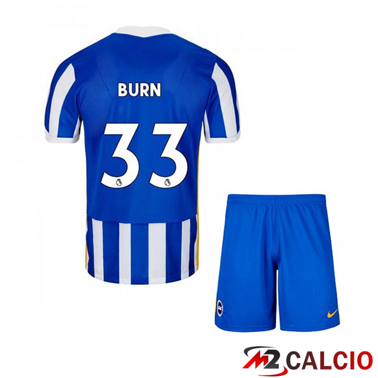 Maglie Calcio Personalizzate,Tute Calcio Squadre,Maglia Nazionale Italiana Calcio | Maglia Brentford FC (BURN 33) Bambino Prima Blu/Bianco 2021/22