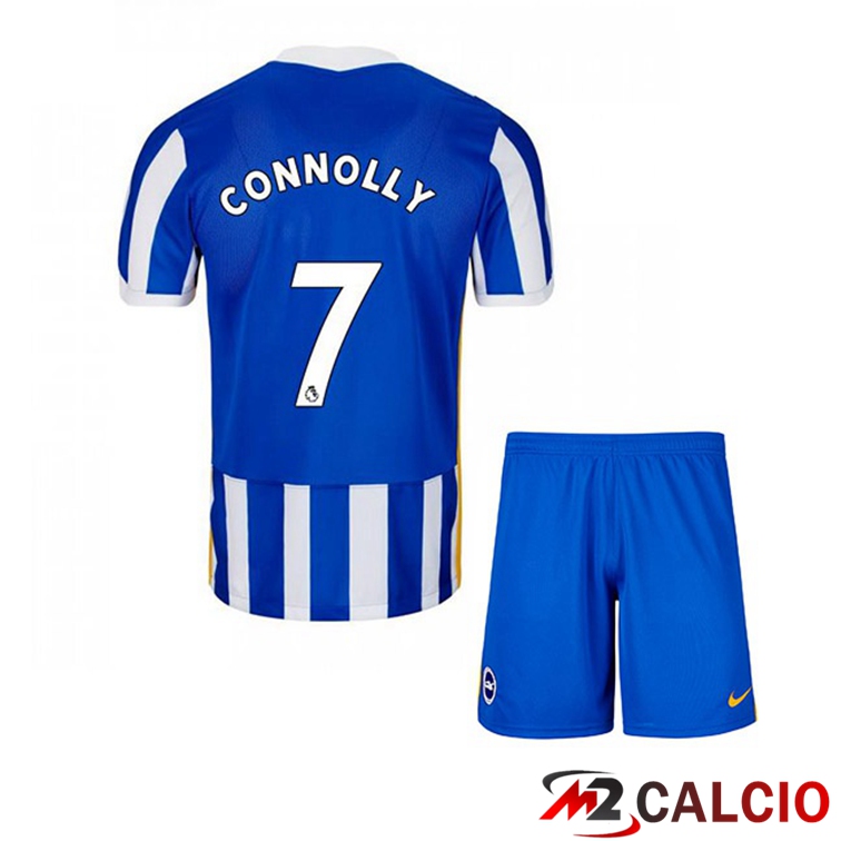 Maglie Calcio Personalizzate,Tute Calcio Squadre,Maglia Nazionale Italiana Calcio | Maglia Brentford FC (CONNOLLY 7) Bambino Prima Blu/Bianco 2021/22