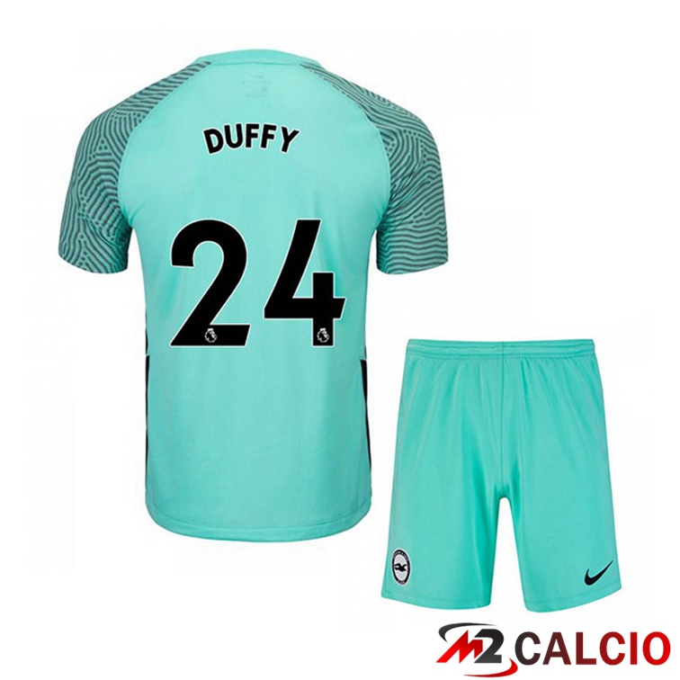 Maglie Calcio Personalizzate,Tute Calcio Squadre,Maglia Nazionale Italiana Calcio | Maglia Brentford FC (DUFFY 24) Bambino Seconda Verde 2021/22