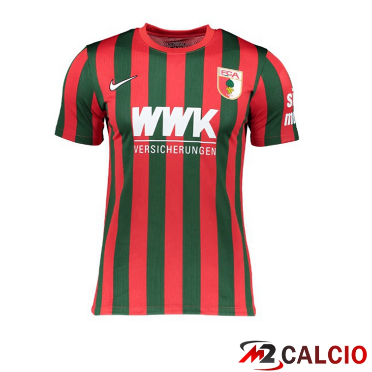 Maglie Calcio Personalizzate,Tute Calcio Squadre,Maglia Nazionale Italiana Calcio | Maglia FC Augsburg Prima Rosso/Vert 2021/22