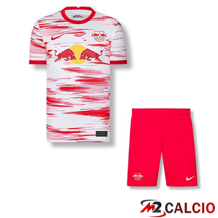 Maglie Calcio Personalizzate,Tute Calcio Squadre,Maglia Nazionale Italiana Calcio | Maglia RB Leipzig Bambino Prima Rosso/Bianco 2021/22