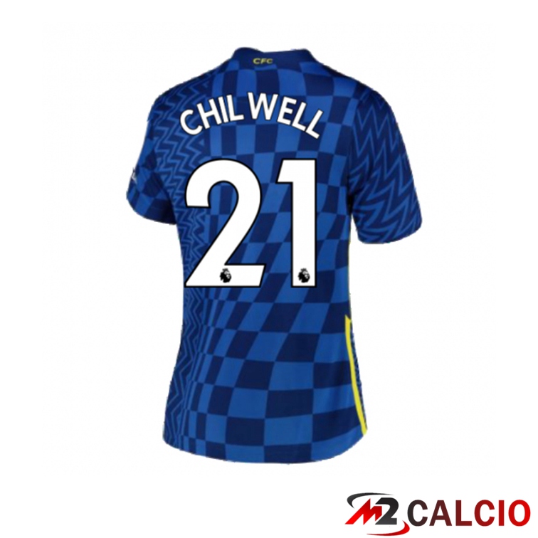 Maglie Calcio Personalizzate,Tute Calcio Squadre,Maglia Nazionale Italiana Calcio | Maglia FC Chelsea (CHILWELL 21) Donna Prima Blu 2021/2022