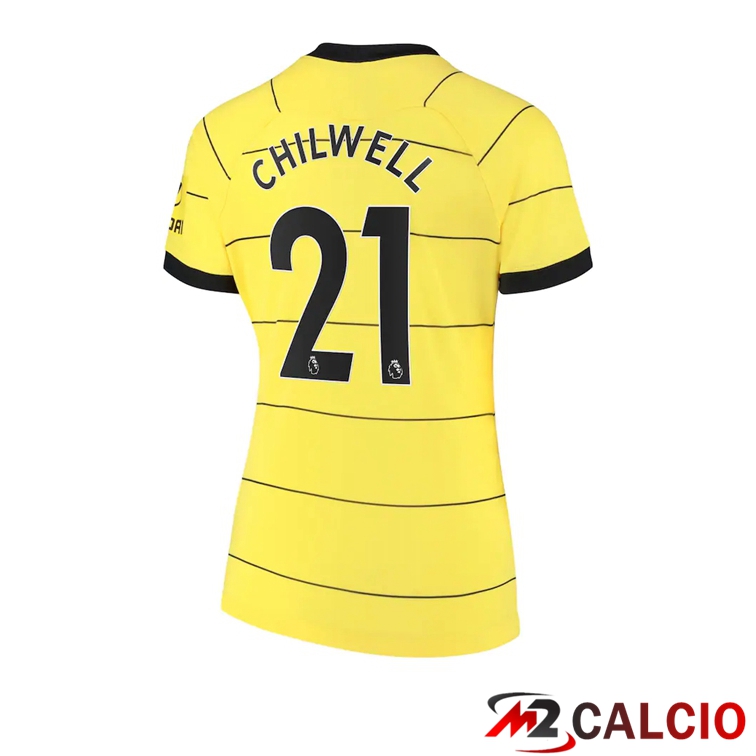 Maglie Calcio Personalizzate,Tute Calcio Squadre,Maglia Nazionale Italiana Calcio | Maglia FC Chelsea (CHILWELL 21) Donna Seconda Giallo 2021/2022