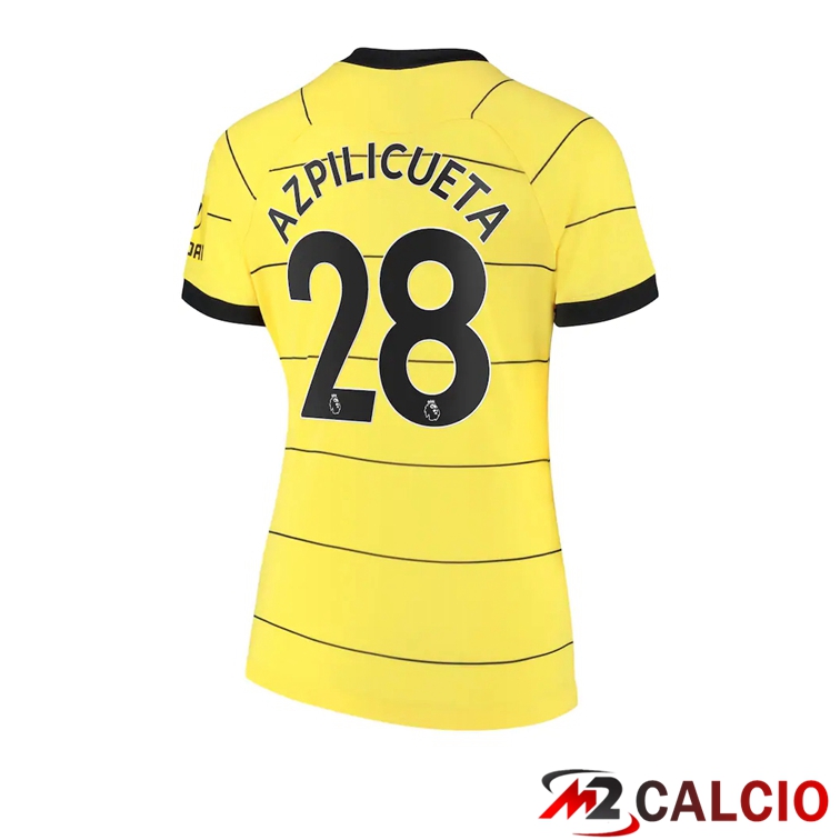Maglie Calcio Personalizzate,Tute Calcio Squadre,Maglia Nazionale Italiana Calcio | Maglia FC Chelsea (AZPILICUETA 28) Donna Seconda Giallo 2021/2022