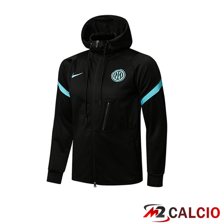 Maglie Calcio Personalizzate,Tute Calcio Squadre,Maglia Nazionale Italiana Calcio | Giacca Con Cappuccio Inter Milan Nero 2021/2022