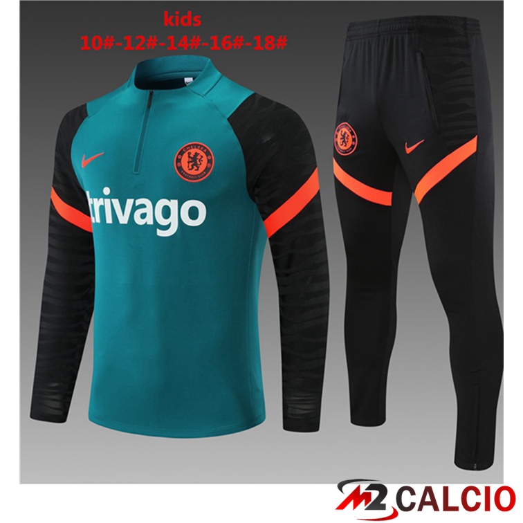 Maglie Calcio Personalizzate,Tute Calcio Squadre,Maglia Nazionale Italiana Calcio | Tuta Calcio Bambino FC Chelsea Verde 2021/2022