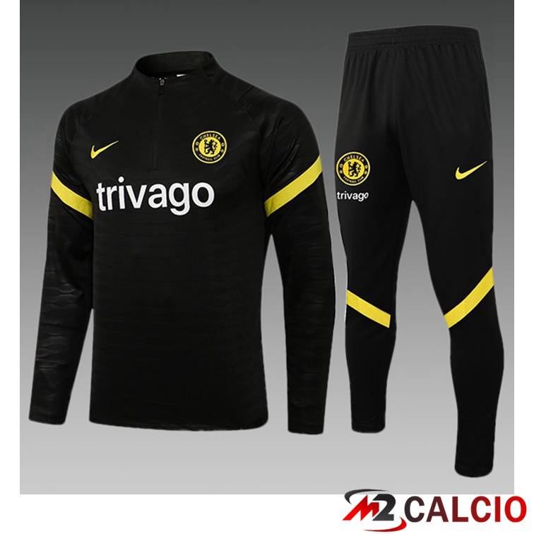 Maglie Calcio Personalizzate,Tute Calcio Squadre,Maglia Nazionale Italiana Calcio | Tuta Calcio Bambino FC Chelsea Nero 2021/2022