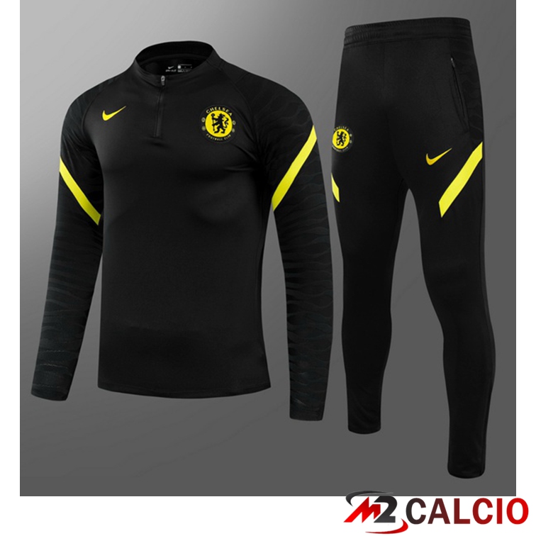 Maglie Calcio Personalizzate,Tute Calcio Squadre,Maglia Nazionale Italiana Calcio | Tuta Calcio Bambino FC Chelsea Nero 2021/2022