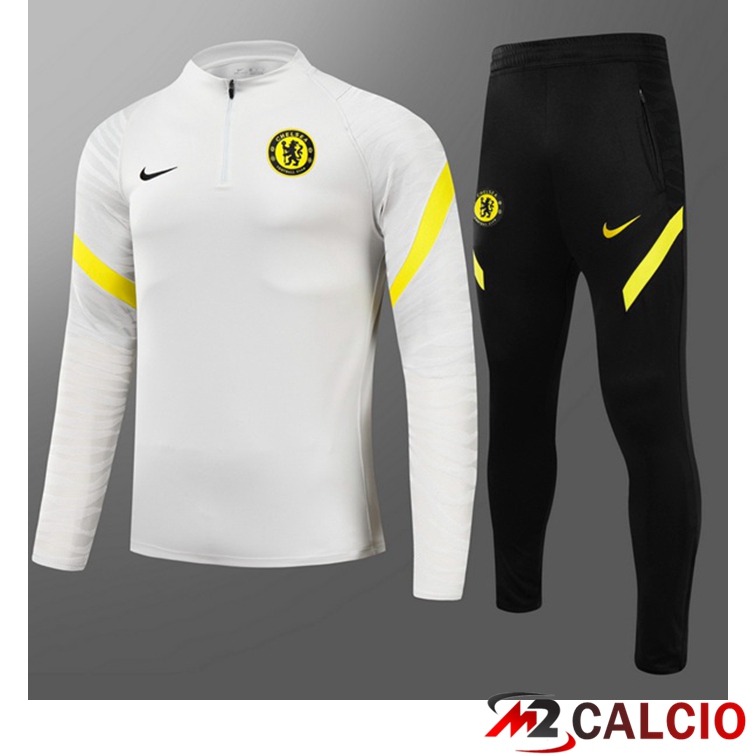 Maglie Calcio Personalizzate,Tute Calcio Squadre,Maglia Nazionale Italiana Calcio | Tuta Calcio Bambino FC Chelsea Bianco 2021/2022