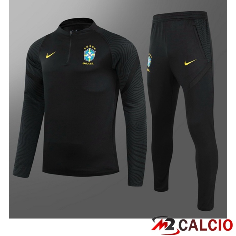 Maglie Calcio Personalizzate,Tute Calcio Squadre,Maglia Nazionale Italiana Calcio | Tuta Calcio Bambino Brasile Nero 2021/2022