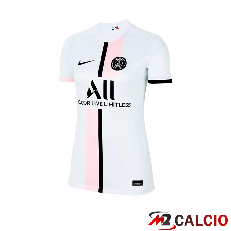 Maglie Calcio Personalizzate,Tute Calcio Squadre,Maglia Nazionale Italiana Calcio | Maglia Paris PSG x Jordan Donna Seconda Bianco 2021/2022