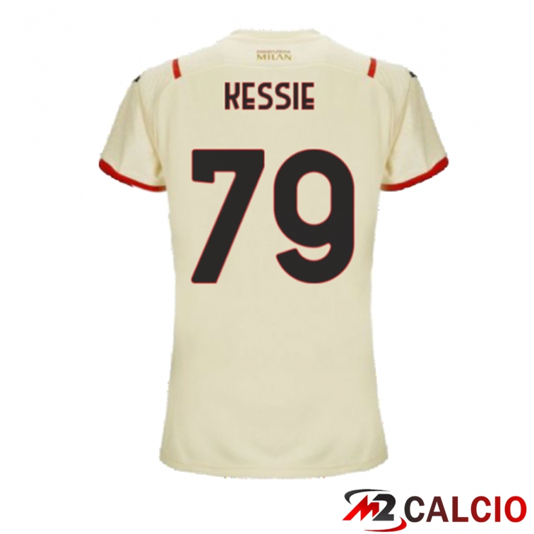 Maglie Calcio Personalizzate,Tute Calcio Squadre,Maglia Nazionale Italiana Calcio | Maglia AC Milan（KESSIE 79）Donna Seconda Beige 2021/2022