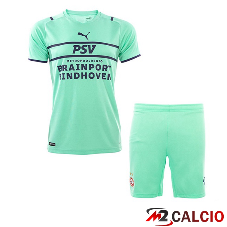 Maglie Calcio Personalizzate,Tute Calcio Squadre,Maglia Nazionale Italiana Calcio | Maglia PSV Eindhoven Bambino Terza 2021/22