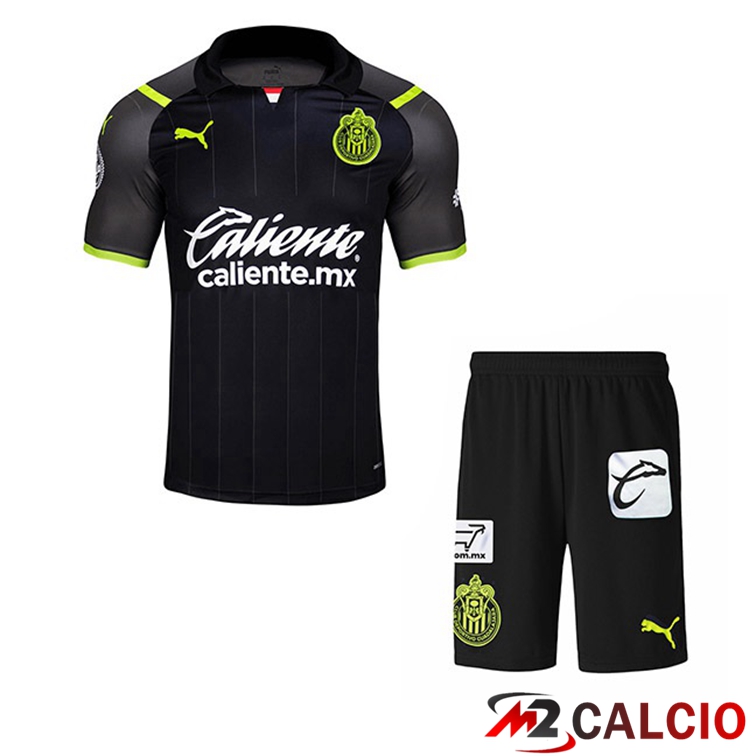 Maglie Calcio Personalizzate,Tute Calcio Squadre,Maglia Nazionale Italiana Calcio | Maglia CD Guadalajara Bambino Seconda Nero 2021/22