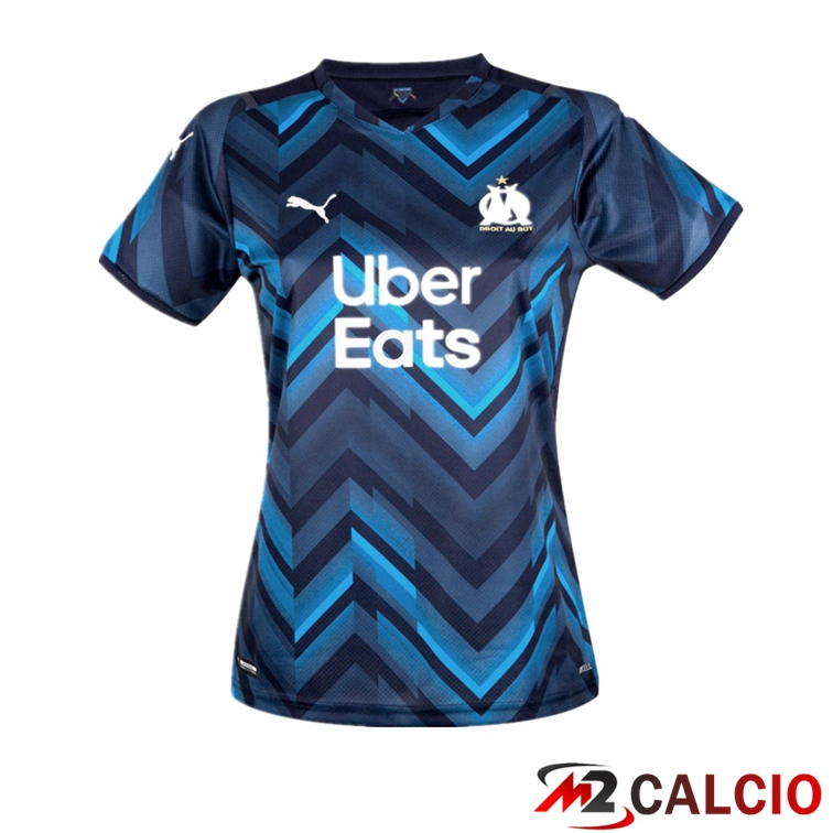 Maglie Calcio Personalizzate,Tute Calcio Squadre,Maglia Nazionale Italiana Calcio | Maglia Olympique Marsiglia Donna Seconda Blu Navy 2021/2022