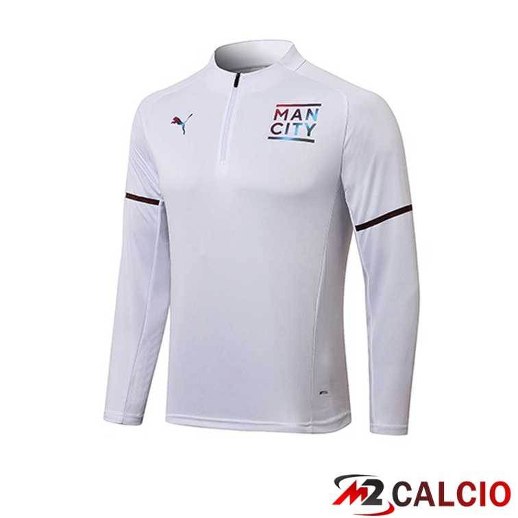 Maglie Calcio Personalizzate,Tute Calcio Squadre,Maglia Nazionale Italiana Calcio | Felpa Allenamento Manchester City Bianco 2021/2022