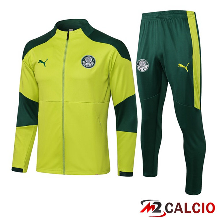 Maglie Calcio Personalizzate,Tute Calcio Squadre,Maglia Nazionale Italiana Calcio | Insieme Tuta Calcio - Giacca Palmeiras Giallo 2021/2022