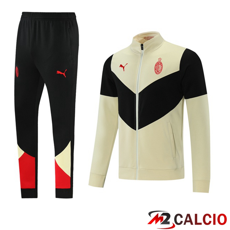 Maglie Calcio Personalizzate,Tute Calcio Squadre,Maglia Nazionale Italiana Calcio | Insieme Tuta Calcio - Giacca AC Milan Giallo Nero 2021/2022