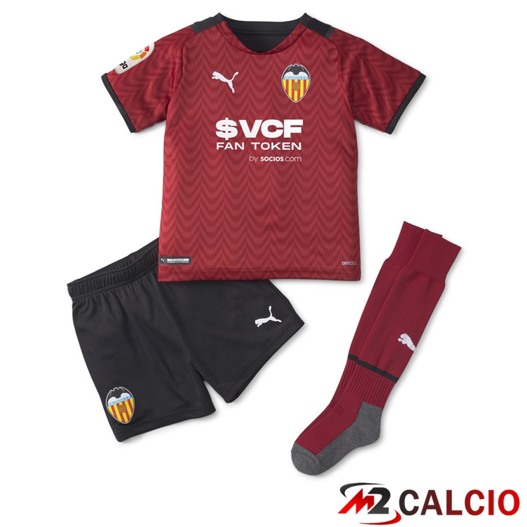 Maglie Calcio Personalizzate,Tute Calcio Squadre,Maglia Nazionale Italiana Calcio | Maglia FC Valencia Bambino Seconda Rosso 2021/2022