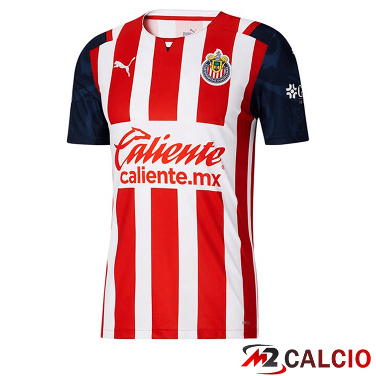 Maglie Calcio Personalizzate,Tute Calcio Squadre,Maglia Nazionale Italiana Calcio | Maglia CD Guadalajara Prima Rosso Bianco 2021/22