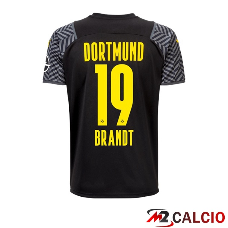 Maglie Calcio Personalizzate,Tute Calcio Squadre,Maglia Nazionale Italiana Calcio | Maglia Dortmund (Brandt 19) Donna Seconda Nero 2021/22
