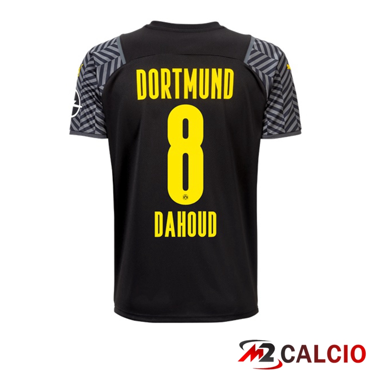 Maglie Calcio Personalizzate,Tute Calcio Squadre,Maglia Nazionale Italiana Calcio | Maglia Dortmund (Dahoud 8) Donna Seconda Nero 2021/22