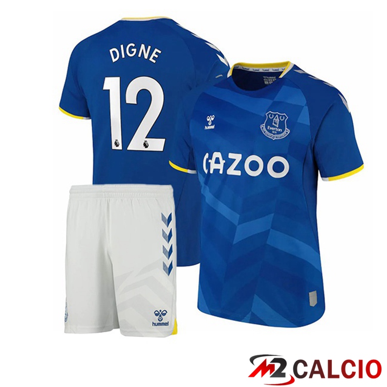 Maglie Calcio Personalizzate,Tute Calcio Squadre,Maglia Nazionale Italiana Calcio | Maglia FC Everton (Digne 12) Bambino Prima Blu 2021/22