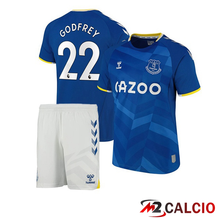 Maglie Calcio Personalizzate,Tute Calcio Squadre,Maglia Nazionale Italiana Calcio | Maglia FC Everton (Godfrey 22) Bambino Prima Blu 2021/22