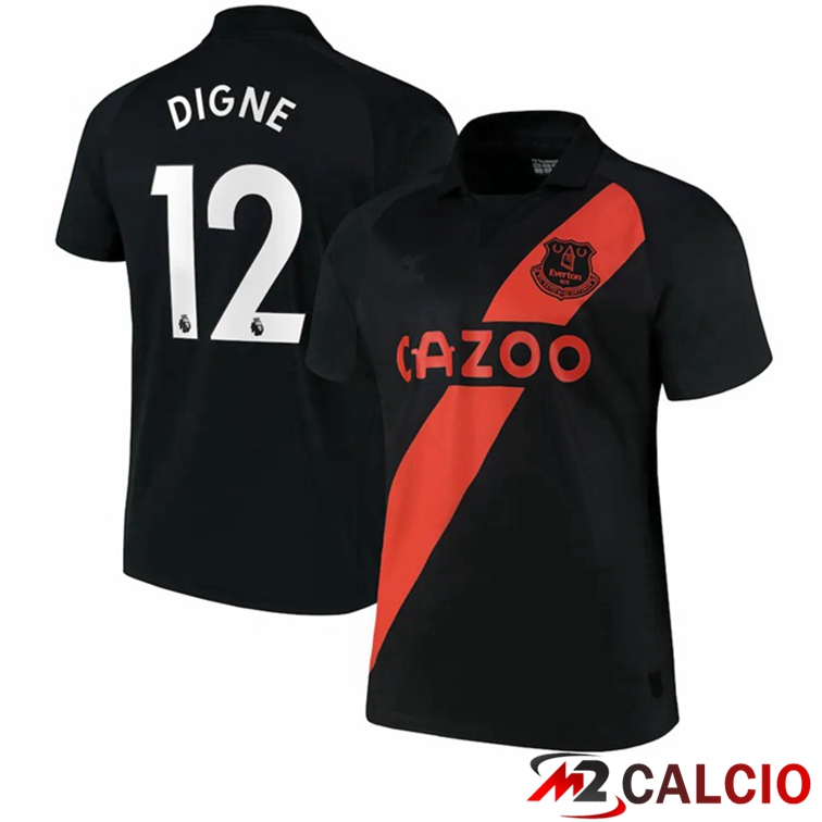 Maglie Calcio Personalizzate,Tute Calcio Squadre,Maglia Nazionale Italiana Calcio | Maglia FC Everton (Digne 12) Seconda Nero 2021/22