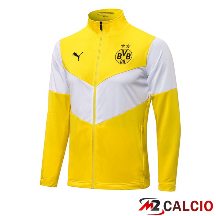 Maglie Calcio Personalizzate,Tute Calcio Squadre,Maglia Nazionale Italiana Calcio | Giacca Calcio Dortmund Giallo Bianco 2021/2022