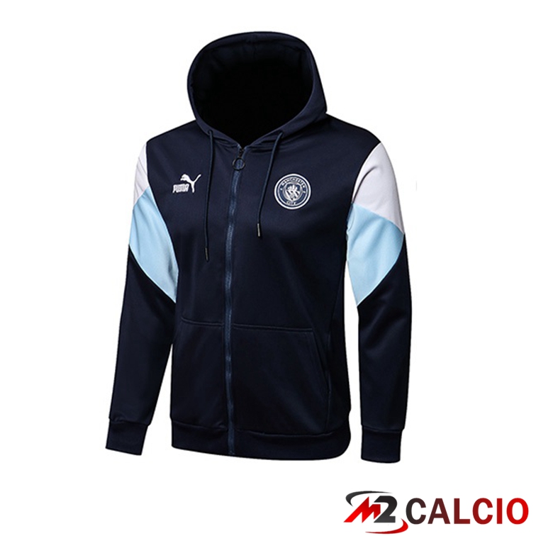 Maglie Calcio Personalizzate,Tute Calcio Squadre,Maglia Nazionale Italiana Calcio | Giacca Con Cappuccio Manchester City Blu Reale 2021/2022