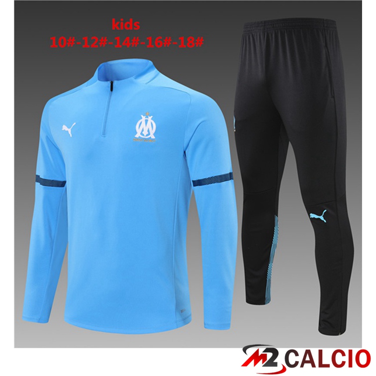 Maglie Calcio Personalizzate,Tute Calcio Squadre,Maglia Nazionale Italiana Calcio | Tuta Calcio Bambino Marsiglia OM Blu 2021/2022