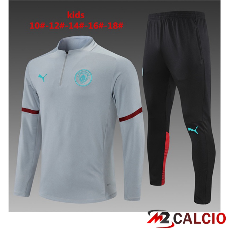 Maglie Calcio Personalizzate,Tute Calcio Squadre,Maglia Nazionale Italiana Calcio | Tuta Calcio Bambino Manchester City Grigio 2021/2022